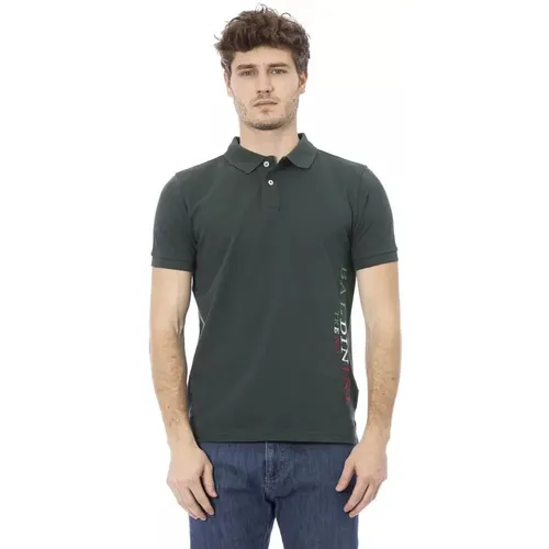Grünes Besticktes Poloshirt Trend , Herren, Größe: 2XL - Baldinini - Modalova