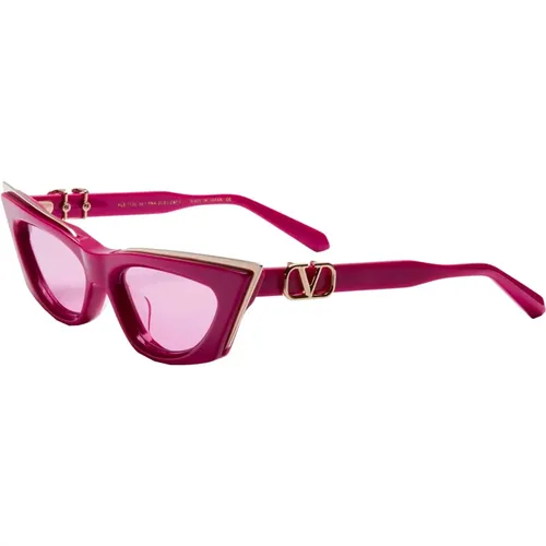 Goldcut Sunglasses - White Gold/,GOLDCUT Sunglasses - Black Swirl Rhodium - Valentino - Modalova