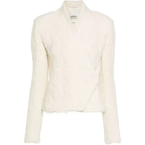 Ecru Bouclé Cable Pattern Jacket , female, Sizes: XS - Isabel marant - Modalova