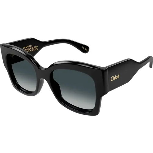 Stilvolle Sonnenbrille in Schwarz , Damen, Größe: 55 MM - Chloé - Modalova