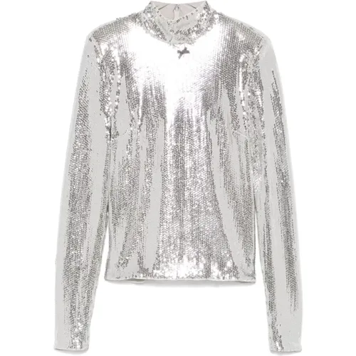 Sequin Embellished High Collar Top , female, Sizes: XS, M, S - Rotate Birger Christensen - Modalova