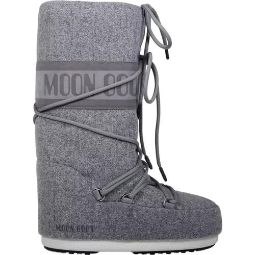 Iconic Felt Boot in Grey , female, Sizes: 2 UK, 6 UK - moon boot - Modalova