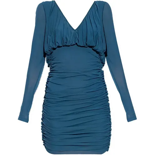 Long Sleeves Dress with V-neckline , female, Sizes: S, XL, M - Saint Laurent - Modalova