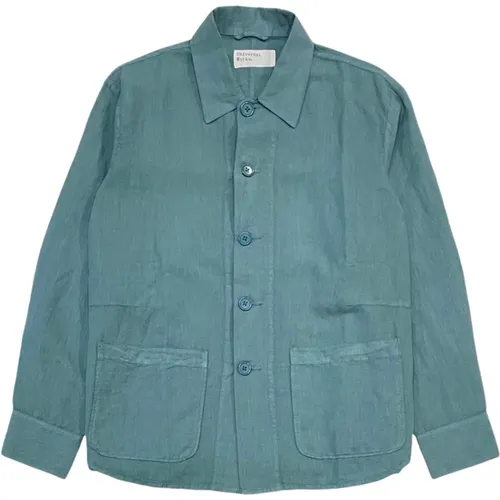 Sea Blue Linen Cotton Shirt , male, Sizes: M, L - Universal Works - Modalova