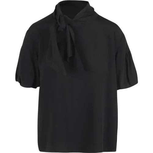 Silk blouse with bow detail , female, Sizes: 2XS, M - Mauro Grifoni - Modalova