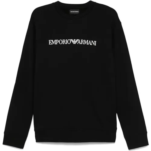 Logo-Print Rundhalsausschnitt Sweatshirt , Herren, Größe: 3XL - Emporio Armani - Modalova