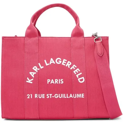 Fuchsia Logo Tote Bag - Karl Lagerfeld - Modalova