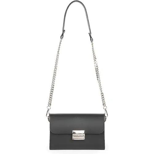 Leather Clutch Bag with Silver Closure , female, Sizes: ONE SIZE - John Richmond - Modalova