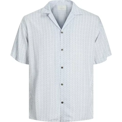 Geometrisches Muster Kurzarmhemd , Herren, Größe: 2XL - jack & jones - Modalova