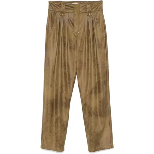 Rust Cotton Suede Gwen Trousers , female, Sizes: S, M, XS - Isabel marant - Modalova