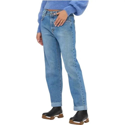 High Waist Straight Jeans Blau - Federica Tosi - Modalova