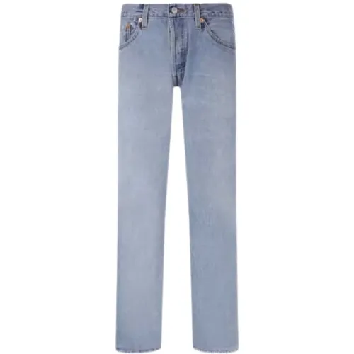 High-Waisted Straight-Fit Jeans in Denim with Distressed Edges , female, Sizes: W29, W26, W27 - Re/Done - Modalova