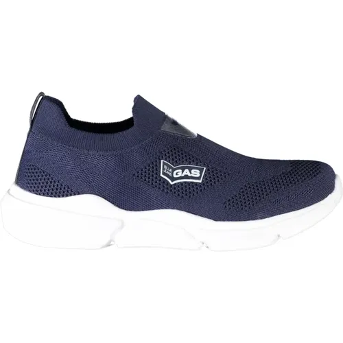 Blaue sportliche Slip-On-Sneaker mit Elastik , Herren, Größe: 44 EU - GAS - Modalova