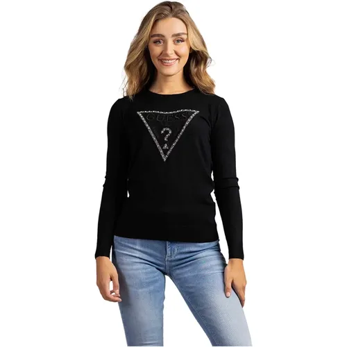 Rosalie Triangle Logo Sweater for Women , female, Sizes: M, S - Guess - Modalova
