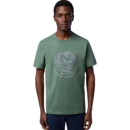 Herren T-Shirt aus organischer und recycelter Baumwolle , Herren, Größe: L - North Sails - Modalova