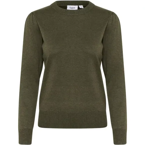 Army Melange Strickpullover , Damen, Größe: XS - Saint Tropez - Modalova