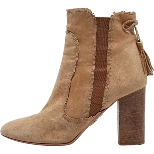 Pre-owned Suede boots , female, Sizes: 6 UK - Aquazzura Pre-owned - Modalova