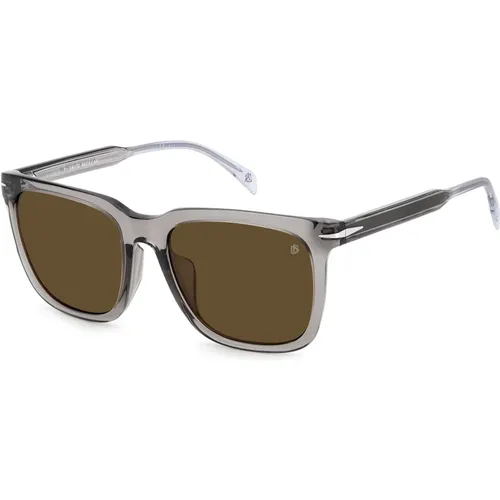 Transparente Grau/Braune Sonnenbrille,Braune Horn/Blau Sonnenbrille - Eyewear by David Beckham - Modalova