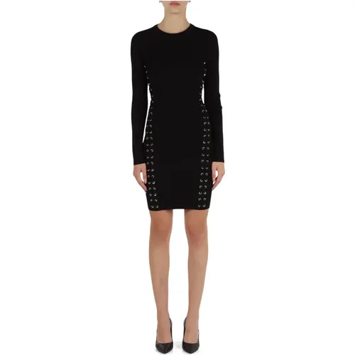 Ribbed viscose dress with lacing details , female, Sizes: L - Michael Kors - Modalova