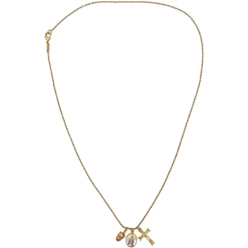 Gold Cross Pendant Necklace , female, Sizes: ONE SIZE - Dolce & Gabbana - Modalova