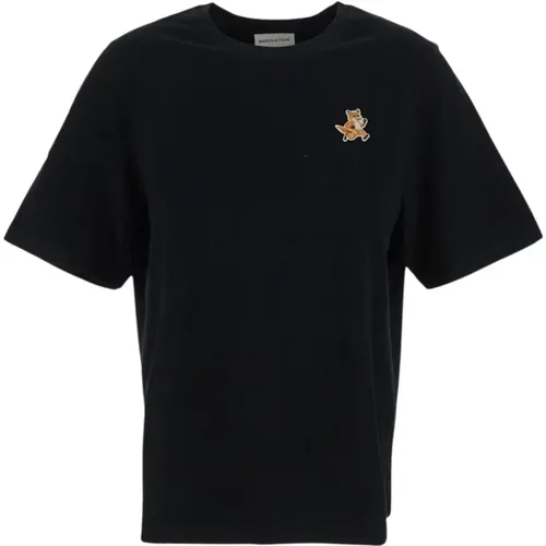 Fuchs Baumwoll T-Shirt , Damen, Größe: M - Maison Kitsuné - Modalova