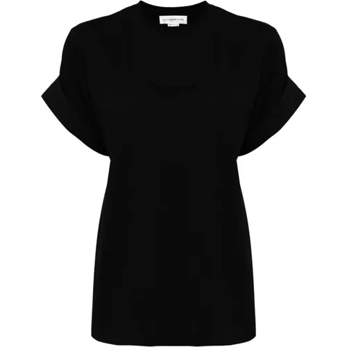 Schwarze Slogan Print T-shirts , Damen, Größe: S - Victoria Beckham - Modalova