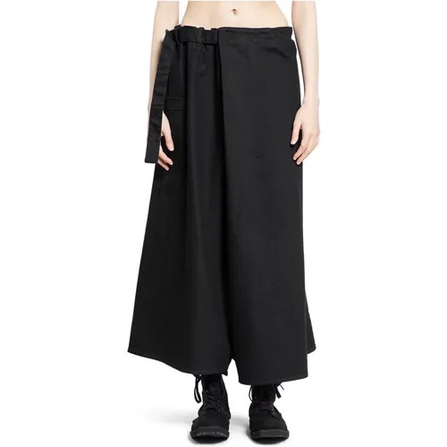 Cotton Wrap Skirt Pants , female, Sizes: S - Yohji Yamamoto - Modalova