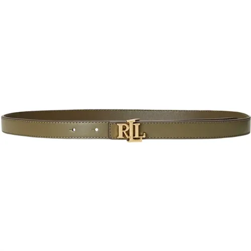 Reversible Skinny Belt in Olive/Botanic , female, Sizes: M - Ralph Lauren - Modalova