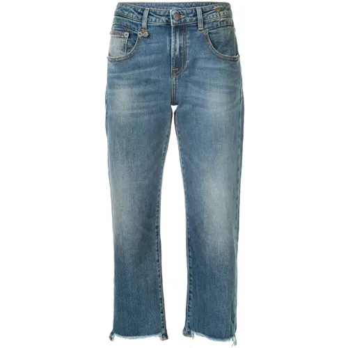 Blaue Straight Jeans mit Rissen R13 - R13 - Modalova