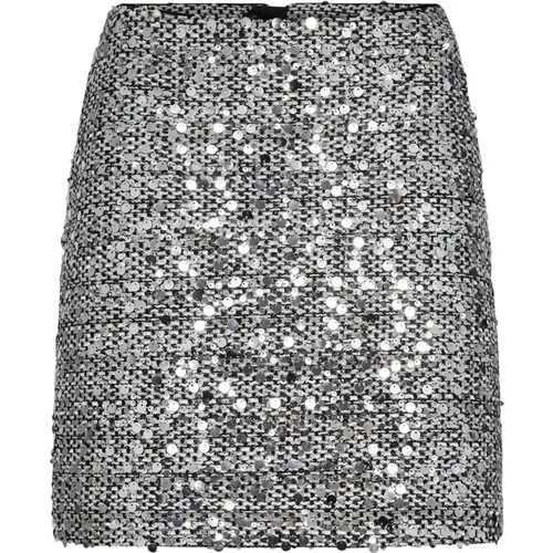 Sequin Mini Skirt - White Black , female, Sizes: XL, M, S, L - Co'Couture - Modalova