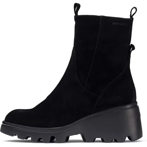 Stiefeletten Leeds Schwarz, Farbe: Schwarz , Damen, Größe: 42 EU - Wonders - Modalova