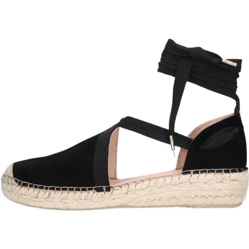 Schwarze Espadrilles mit Jutesohle , Damen, Größe: 38 EU - Fred de la Bretoniere - Modalova