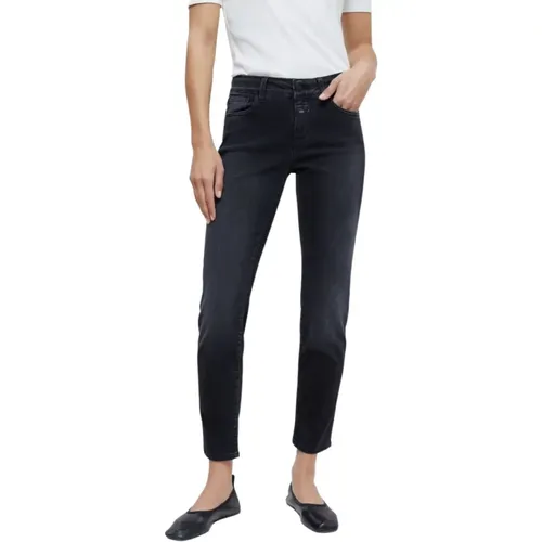 Slim Fit Grau Gewaschene Jeans , Herren, Größe: W26 - closed - Modalova