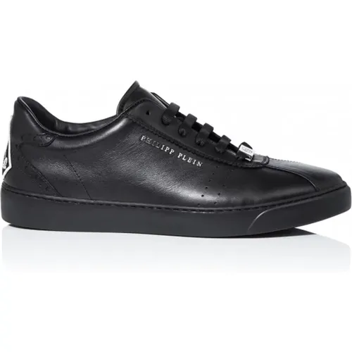 Schwarze Leder-Patch-Sneaker , Herren, Größe: 40 EU - Philipp Plein - Modalova
