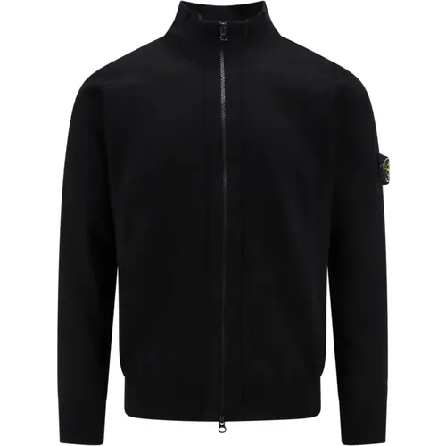 Schwarzer Sweatshirt mit Reißverschluss , Herren, Größe: 3XL - Stone Island - Modalova