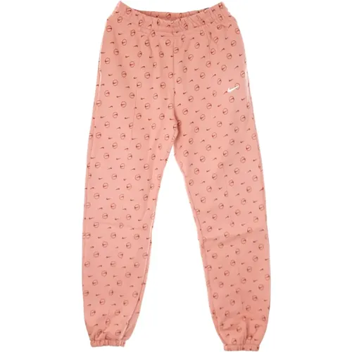 Printed Fleece Tracksuit Pants for Women , female, Sizes: L - Nike - Modalova