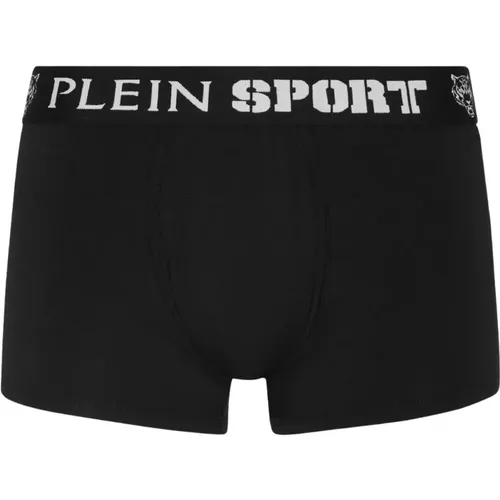 Schwarze Logo Boxershorts Atmungsaktive Baumwolle , Herren, Größe: S - Plein Sport - Modalova