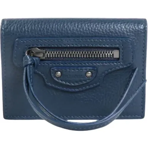 Pre-owned Navy Leather Balenciaga Wallet , female, Sizes: ONE SIZE - Balenciaga Vintage - Modalova