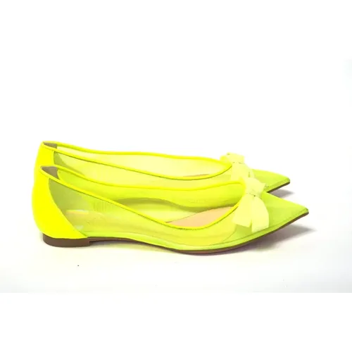 Fluro Gelber Flacher Spitzenschuh - Christian Louboutin - Modalova