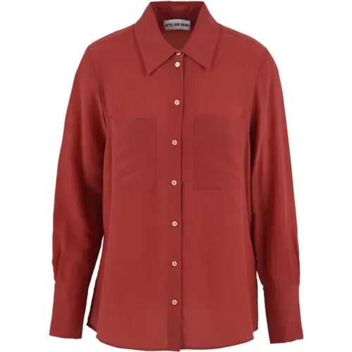 Rote Bluse mit Modell Atsh004 , Damen, Größe: M - Attic and Barn - Modalova