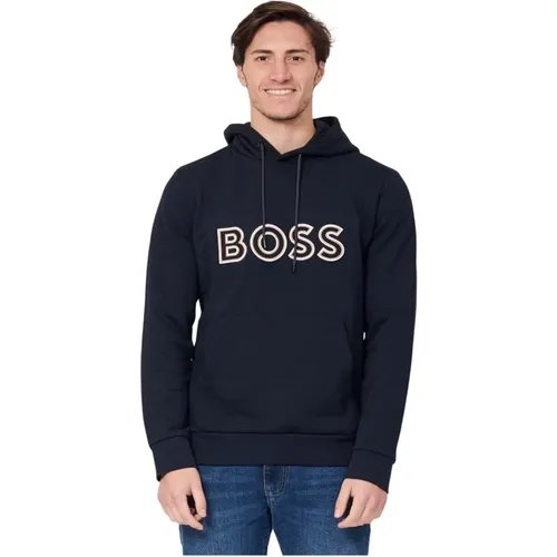 Blaue Kapuzenpullover für Männer , Herren, Größe: M - Hugo Boss - Modalova