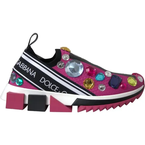 Crystal Sorrento Sneakers , female, Sizes: 2 UK, 3 1/2 UK - Dolce & Gabbana - Modalova