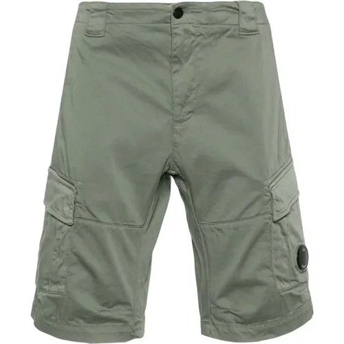 Grüne Cargo Shorts mit Lens Detail , Herren, Größe: XS - C.P. Company - Modalova