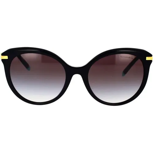 Square Cat-Eye Sunglasses with Arrow Metal Arms and Austrian Crystals , female, Sizes: 55 MM - Tiffany - Modalova