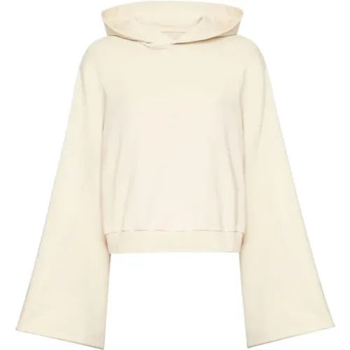 Beiger Kapuzenpullover mit weiten Ärmeln , Damen, Größe: M - MM6 Maison Margiela - Modalova