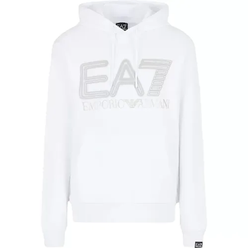 Weiße Pullover für Männer , Herren, Größe: XL - Emporio Armani EA7 - Modalova
