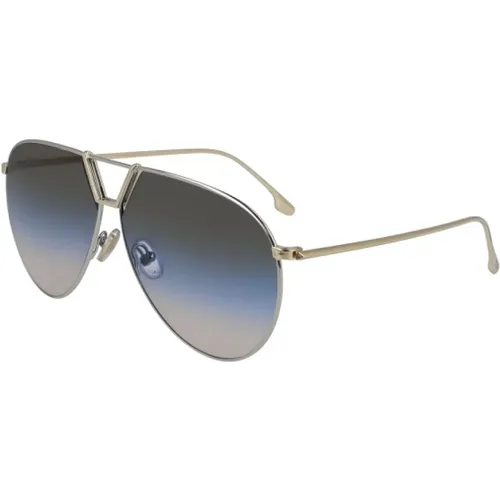 Silberne Metallsonnenbrille für Frauen - Victoria Beckham - Modalova