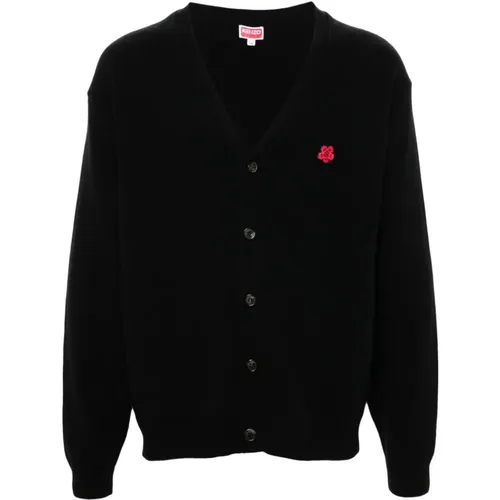 Schwarzer Boke Flower Cardigan Pullover , Herren, Größe: L - Kenzo - Modalova