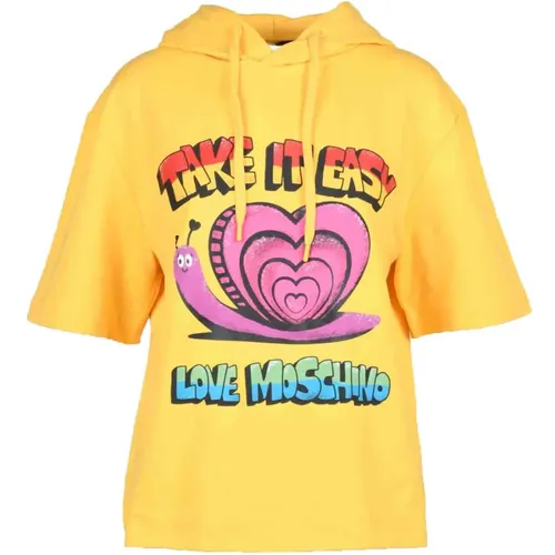 Baumwolle Elasthan Sweatshirt , Damen, Größe: M - Love Moschino - Modalova