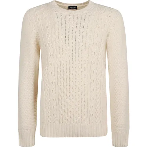 Cable-Knit Round Neck Jumper , male, Sizes: XL, 2XL, L, S, 3XL, M - Drumohr - Modalova